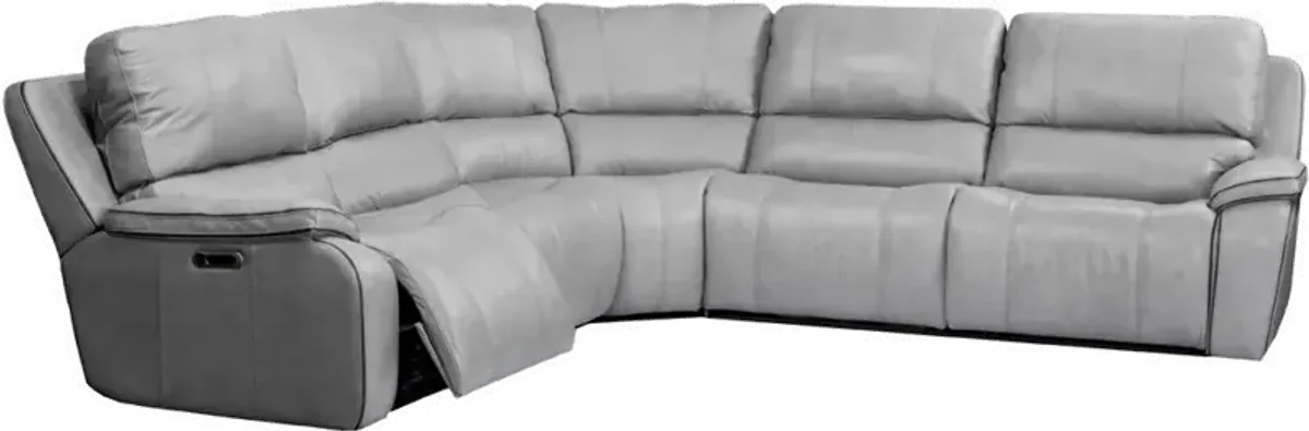 Harry Mist Light Gray 5 Piece Power Reclining Sectional Sofa
