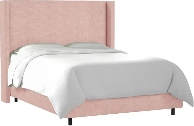 Penelope Blush Upholstered Wingback Twin Bed - Skyline Furniture