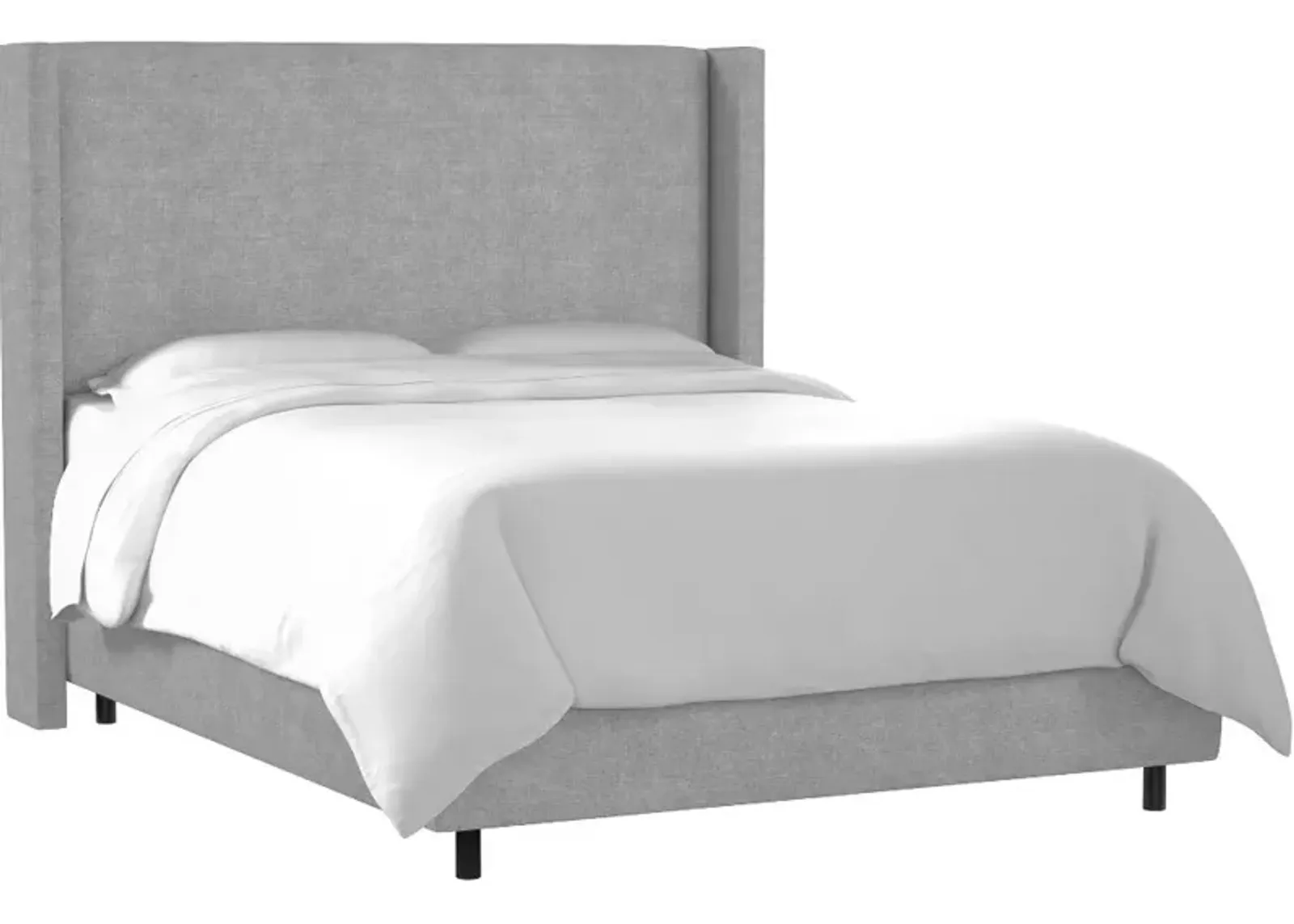 Penelope Gray Upholstered Wingback King Bed - Skyline Furniture