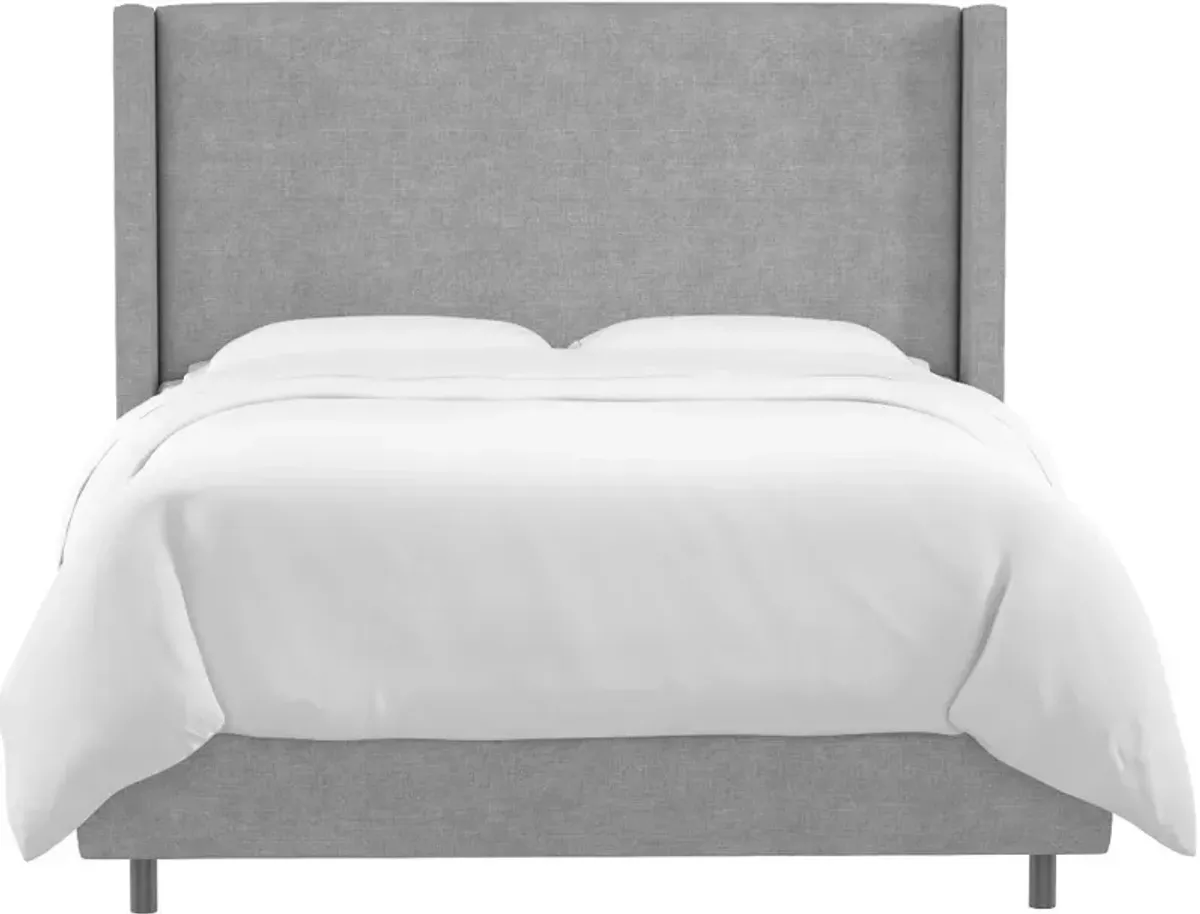 Penelope Gray Upholstered Wingback California King Bed - Skyline Furniture