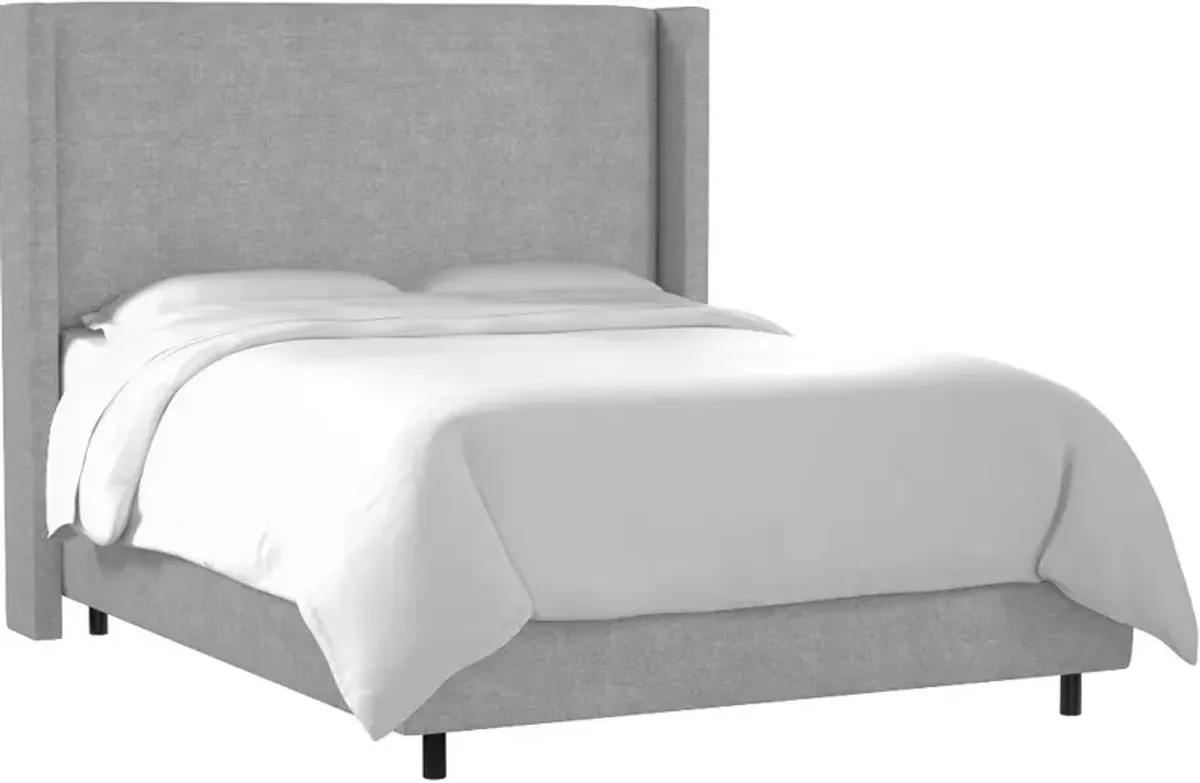 Penelope Gray Upholstered Wingback California King Bed - Skyline Furniture