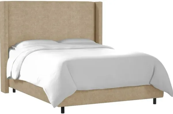 Penelope Tan Upholstered Wingback California King Bed - Skyline Furniture