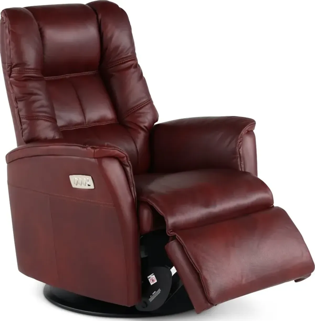 Boston Burgundy Leather Standard Swivel Glider Power Recliner