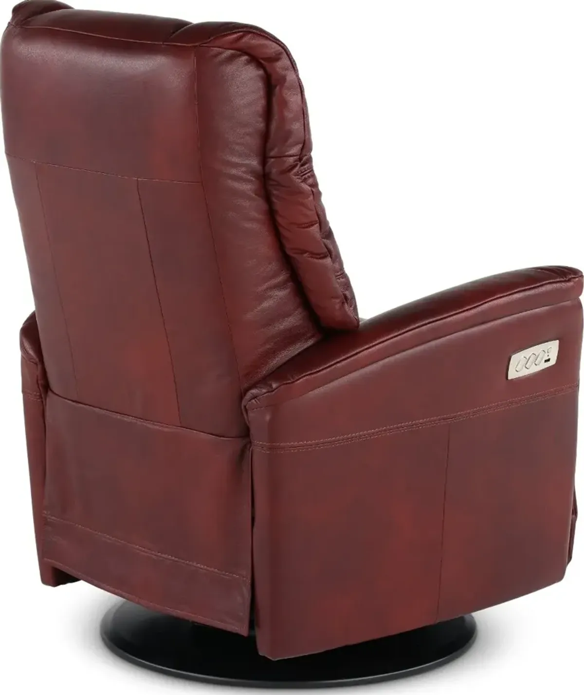 Boston Burgundy Leather Standard Swivel Glider Power Recliner