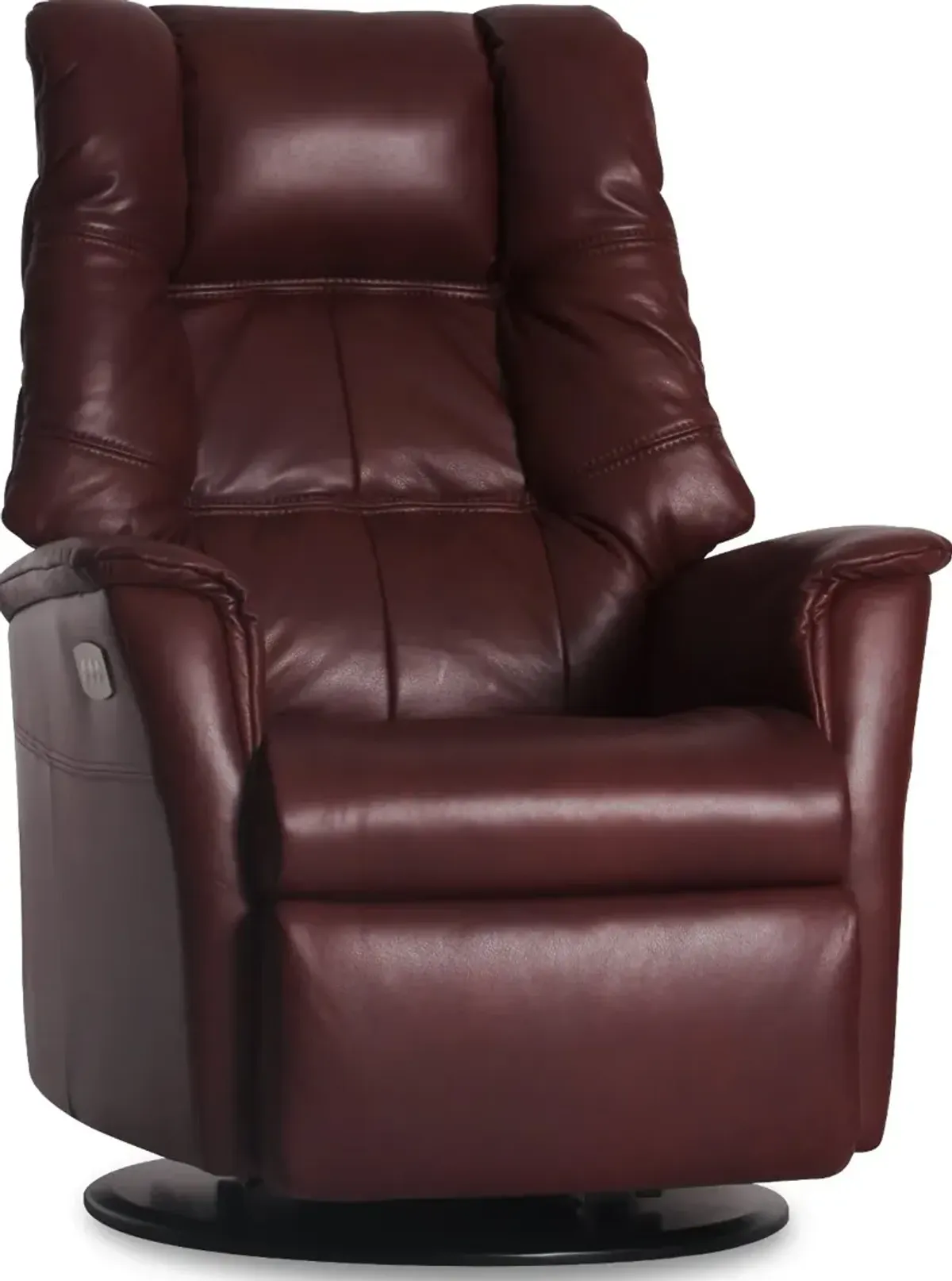 Boston Burgundy Leather Standard Swivel Glider Power Recliner