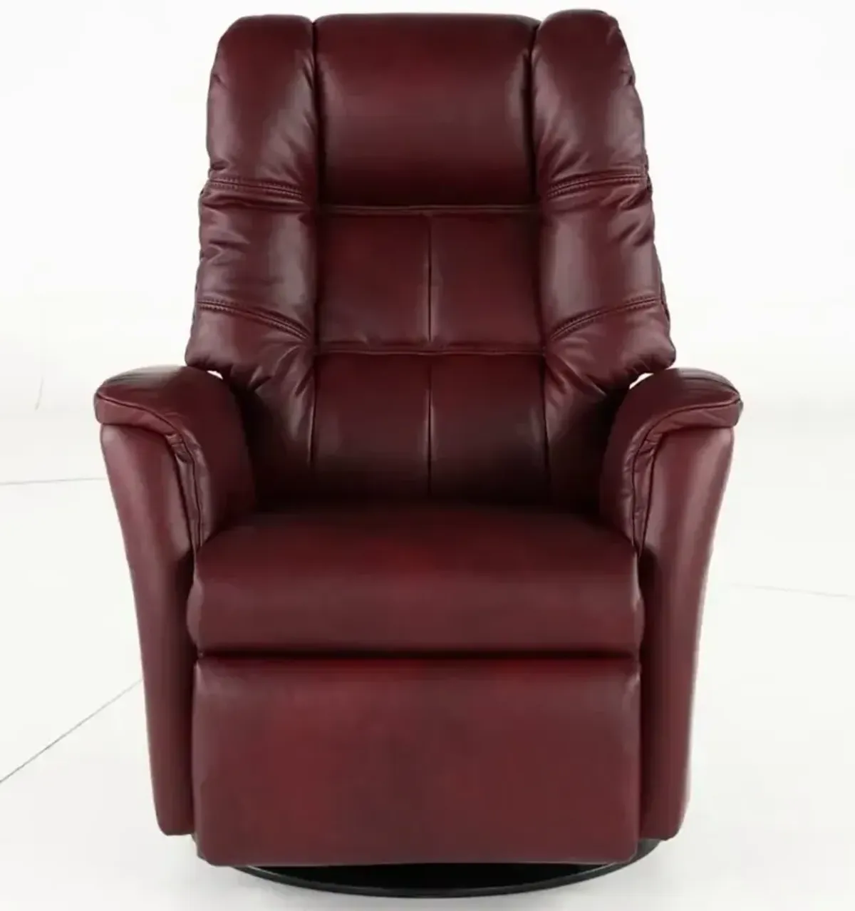 Boston Burgundy Leather Standard Swivel Glider Power Recliner