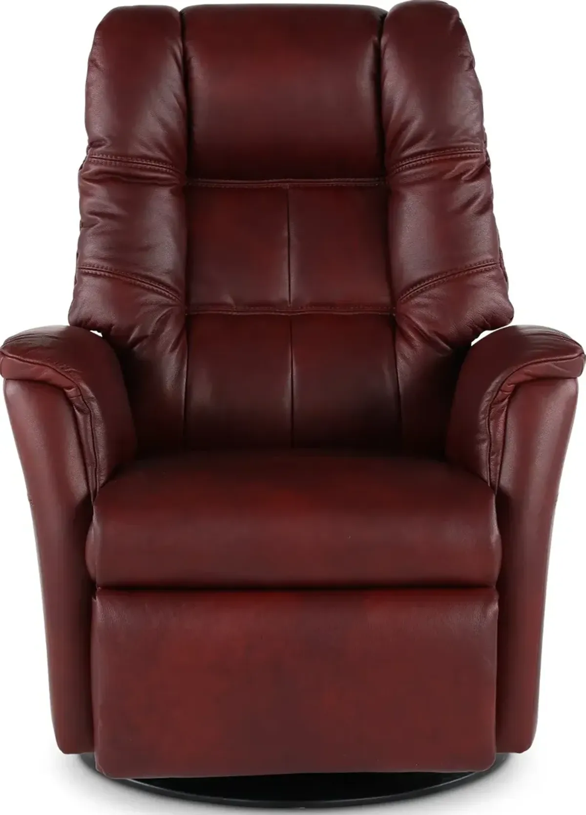 Boston Burgundy Leather Standard Swivel Glider Power Recliner