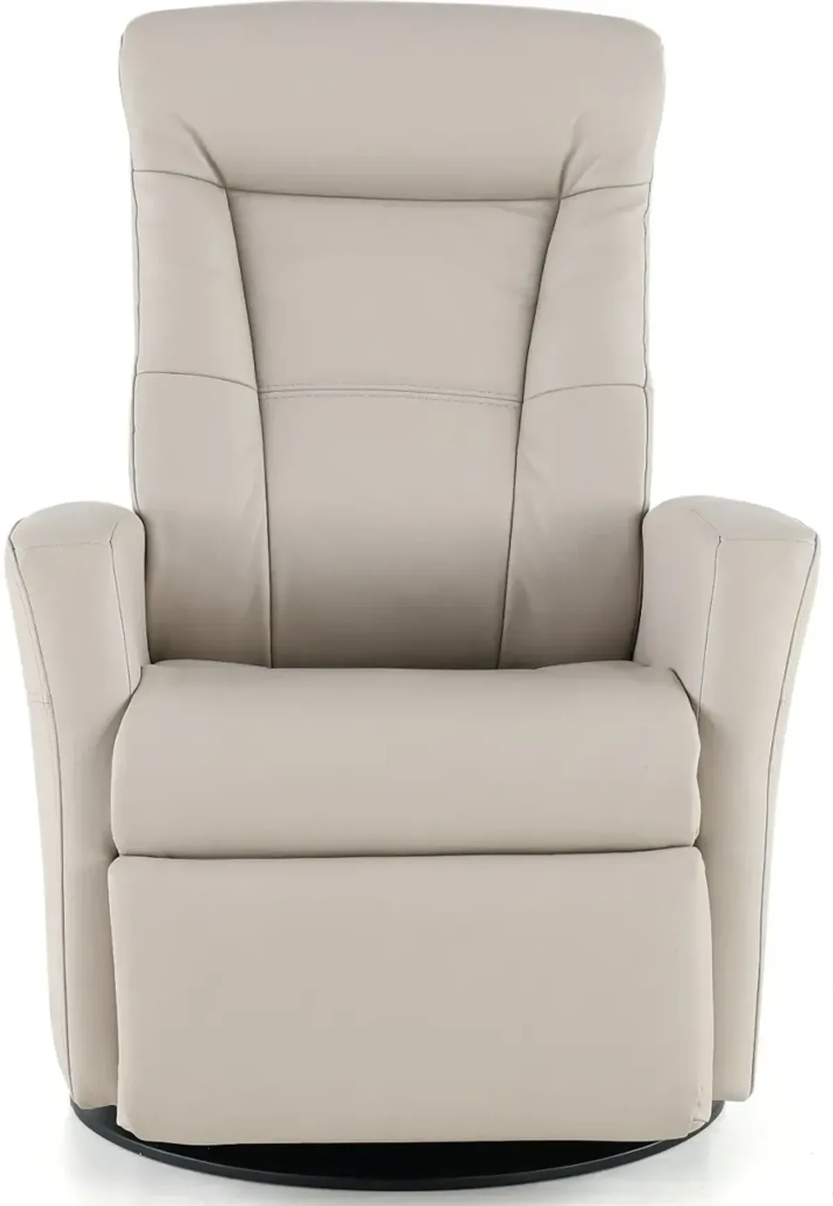 Grove Gray Standard Leather Swivel Glider Power Recliner with Adjustable Headrest