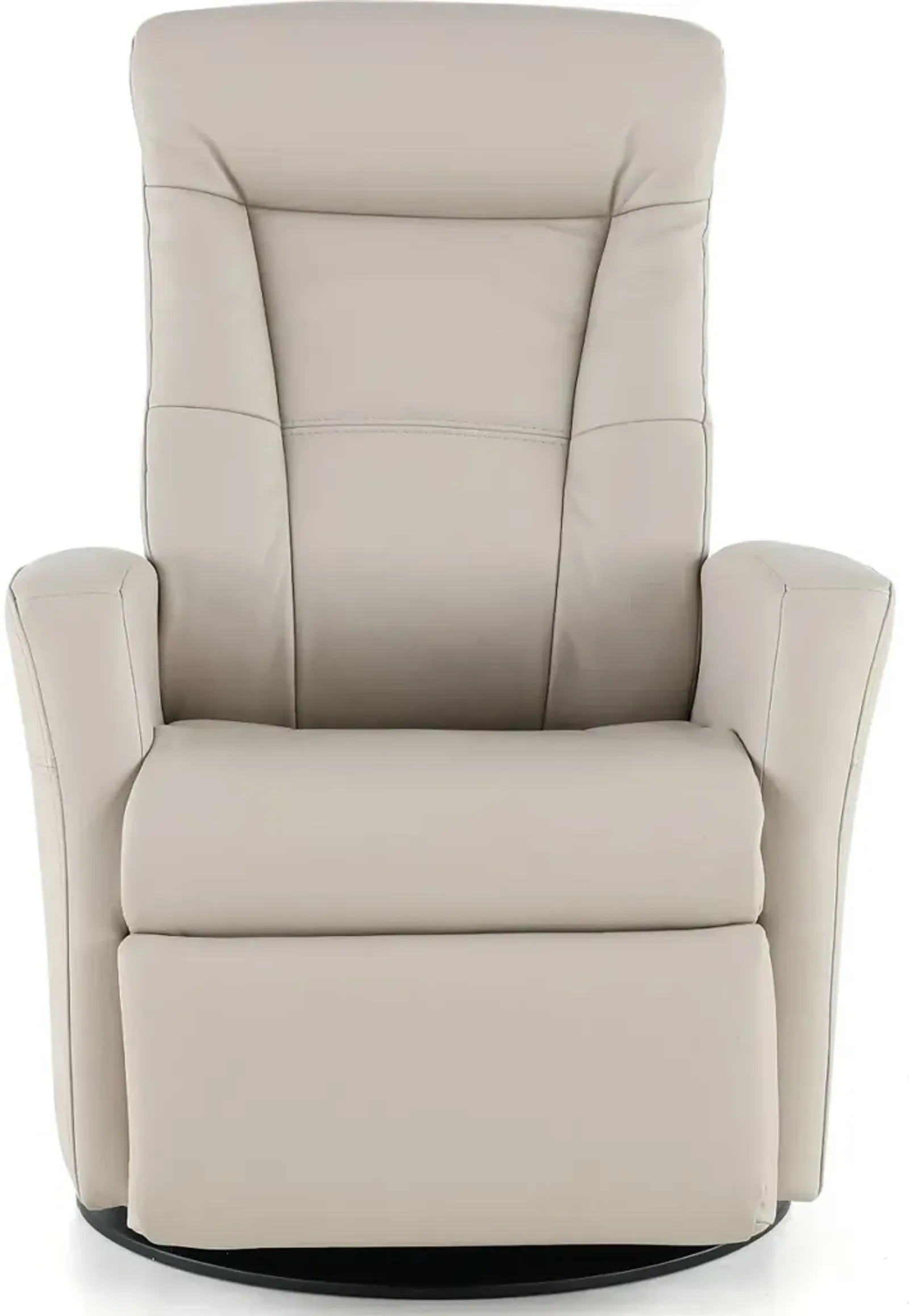 Grove Gray Large Leather Swivel Glider Power Recliner with...