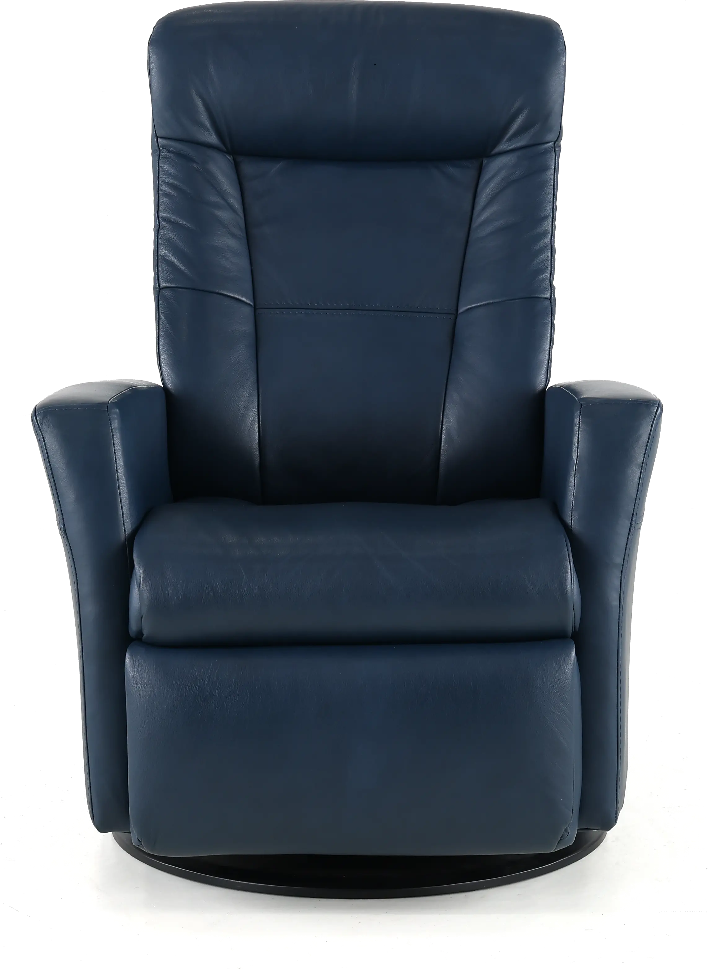 Grove Blue Standard Leather Swivel Glider Power Recliner with...