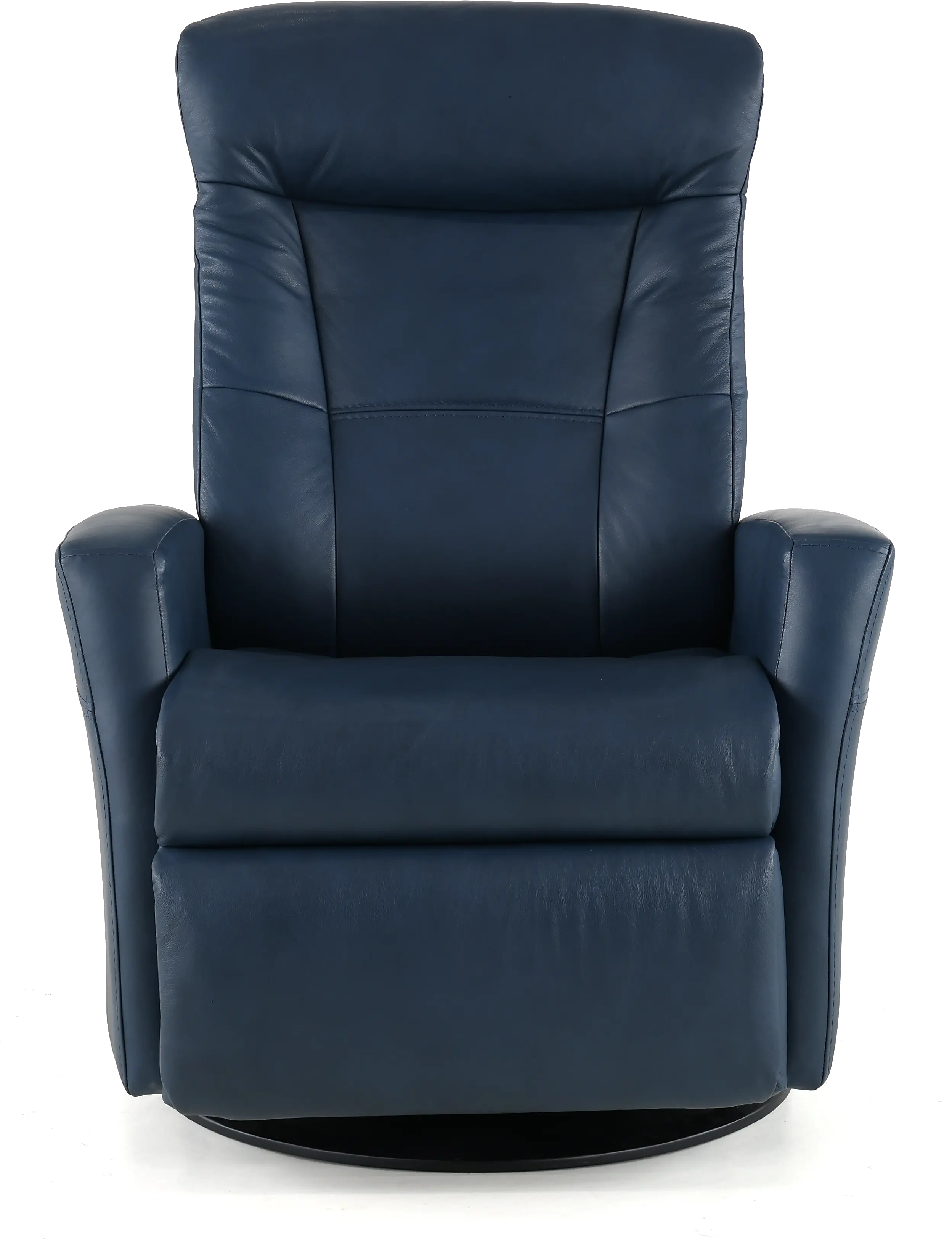 Grove Blue Large Leather Swivel Glider Power Recliner with...