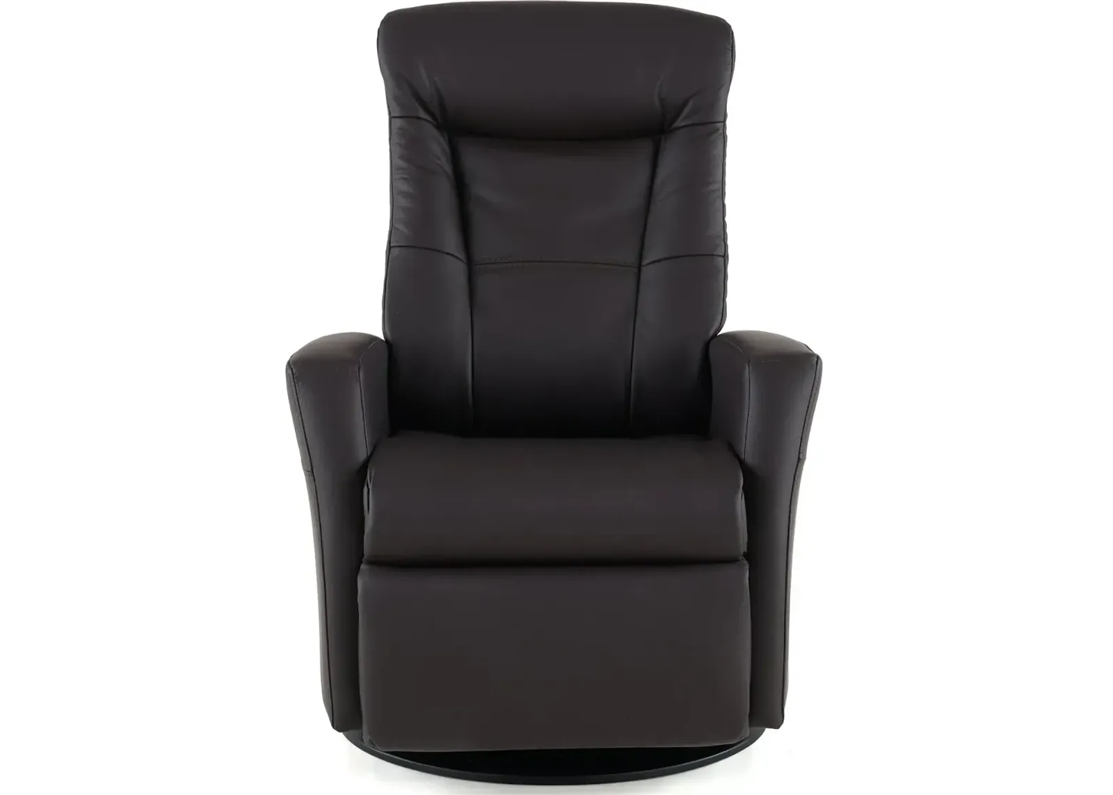 Grove Brown Standard Leather Swivel Glider Power Recliner with...