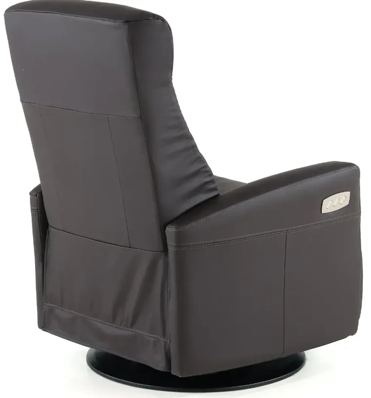 Grove Brown Large Leather Swivel Glider Power Recliner with...