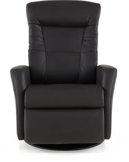 Grove Brown Large Leather Swivel Glider Power Recliner with...