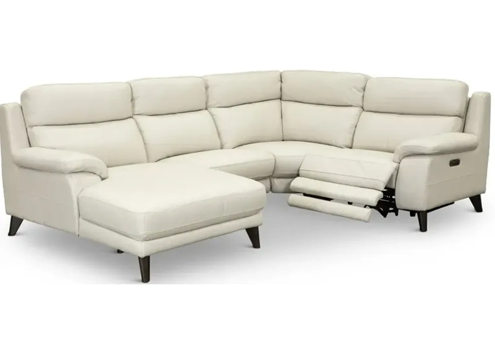 Venice White 4 Piece Power Reclining Sectional