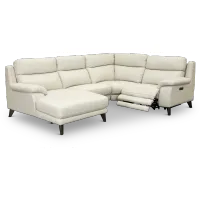 Venice White 4 Piece Power Reclining Sectional