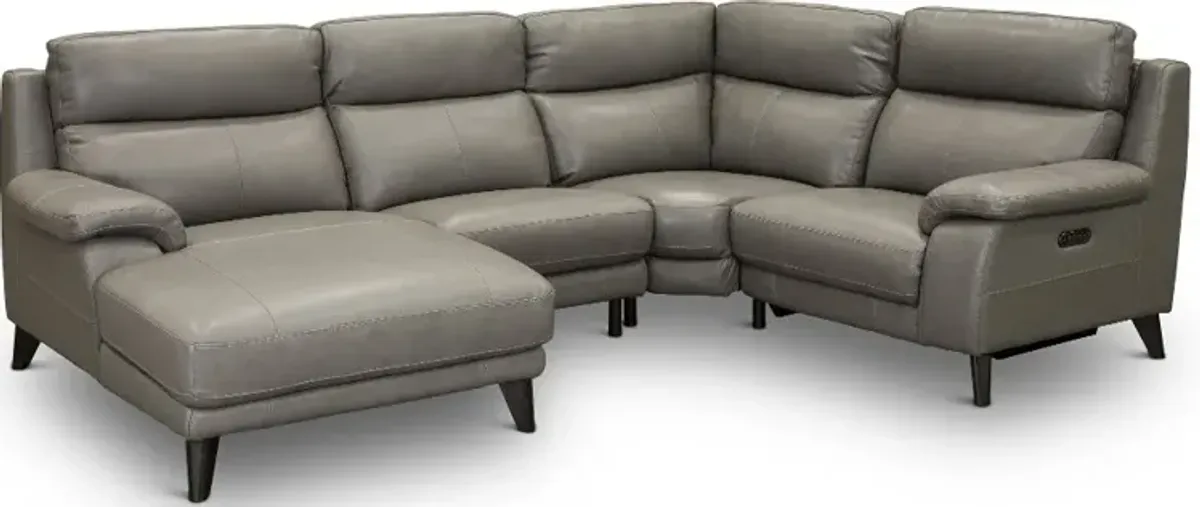 Venice Gray 4 Piece Power Reclining Sectional