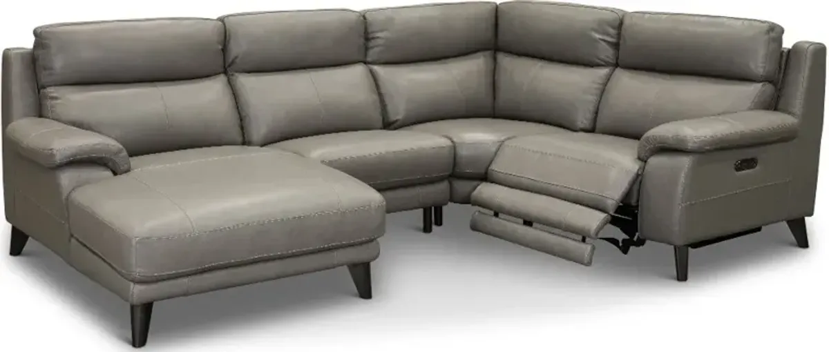 Venice Gray 4 Piece Power Reclining Sectional