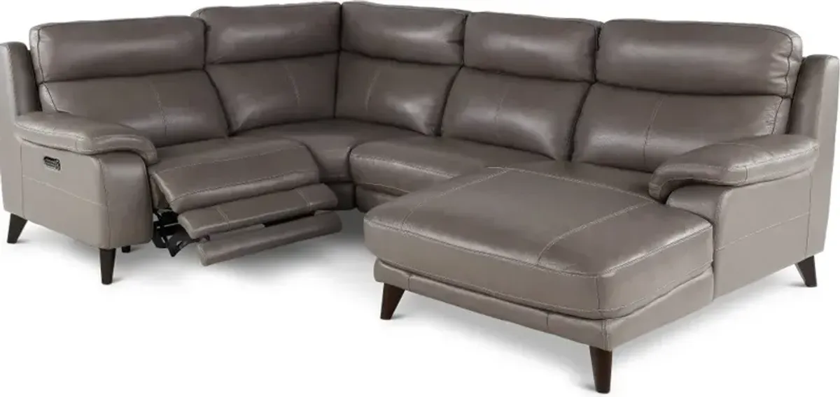 Venice Gray 4 Piece Power Reclining Sectional