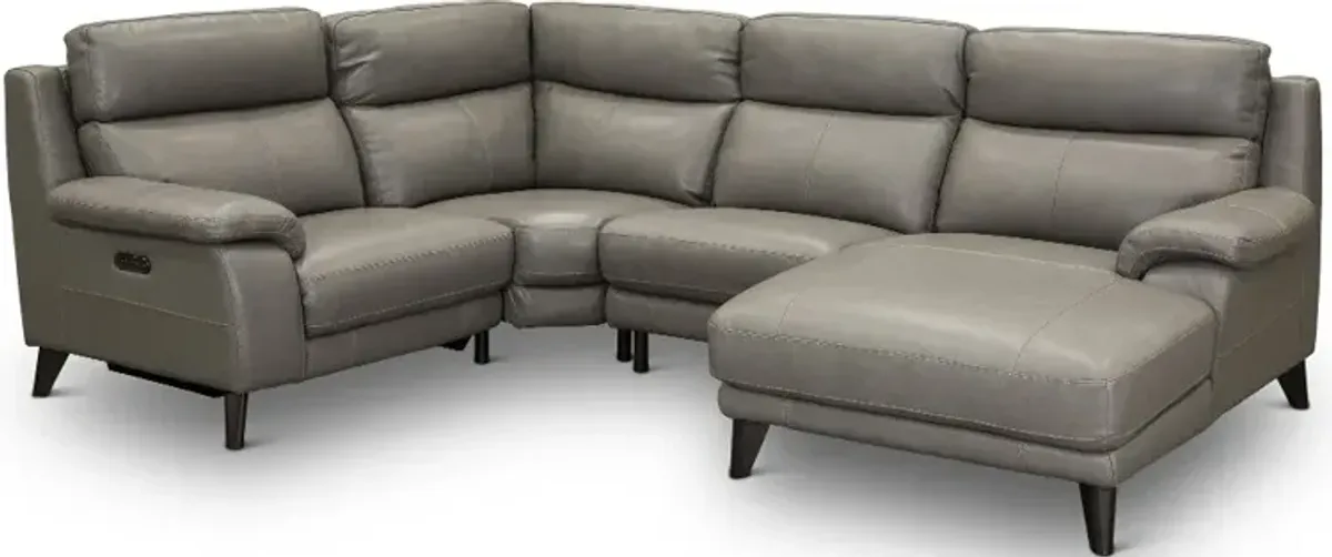 Venice Gray 4 Piece Power Reclining Sectional