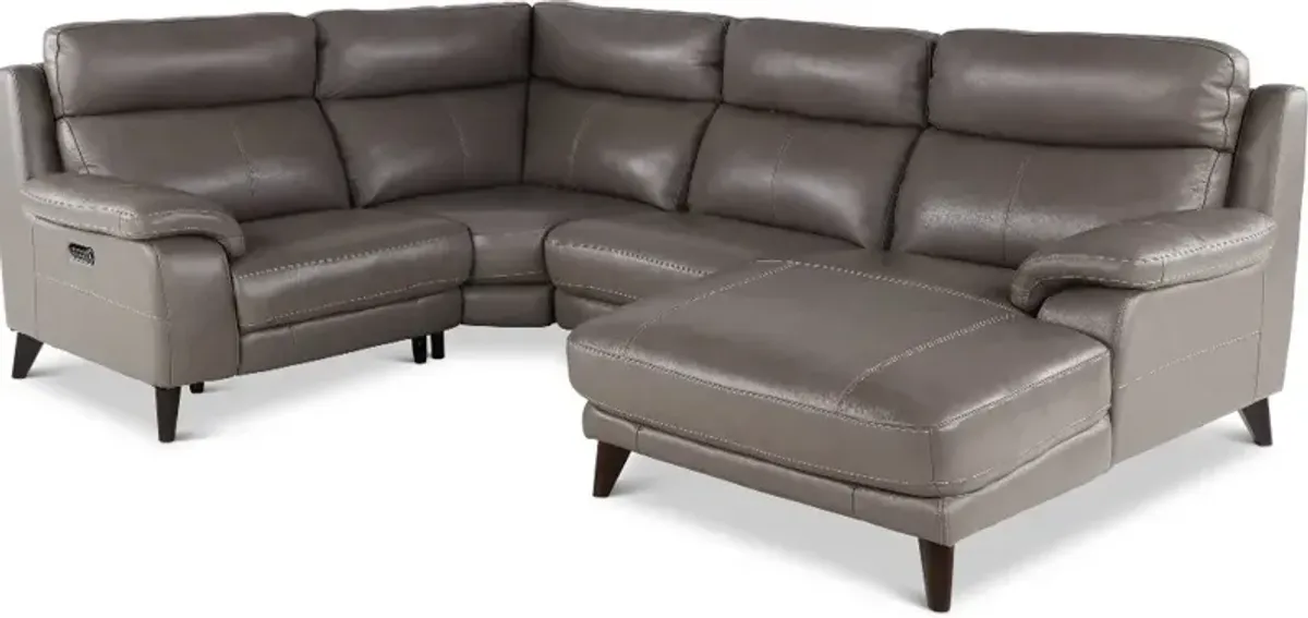 Venice Gray 4 Piece Power Reclining Sectional