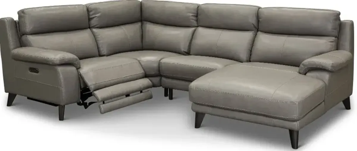 Venice Gray 4 Piece Power Reclining Sectional