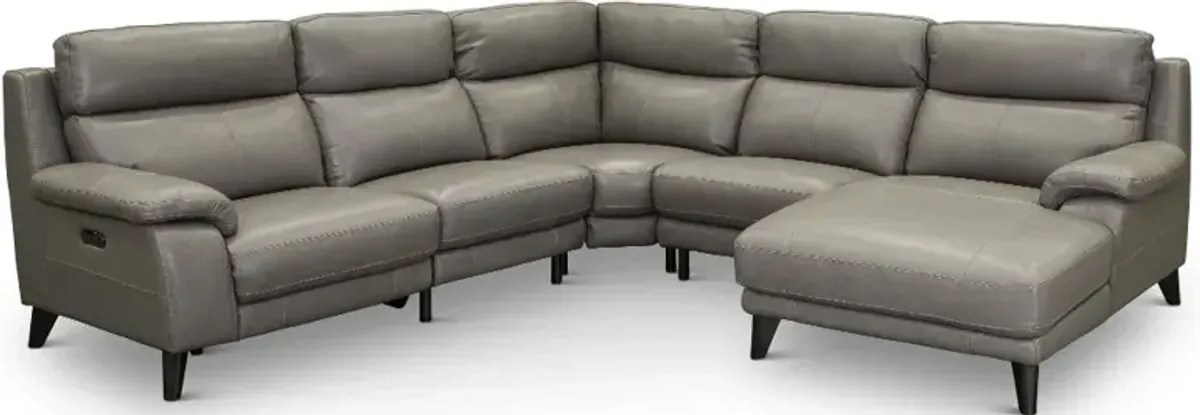 Venice Gray 5 Piece Power Reclining Sectional