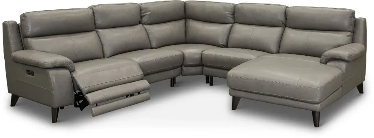 Venice Gray 5 Piece Power Reclining Sectional