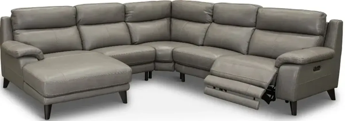 Venice Gray 5 Piece Power Reclining Sectional