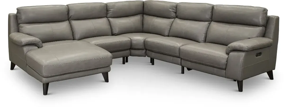 Venice Gray 5 Piece Power Reclining Sectional