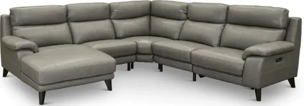 Venice Gray 5 Piece Power Reclining Sectional