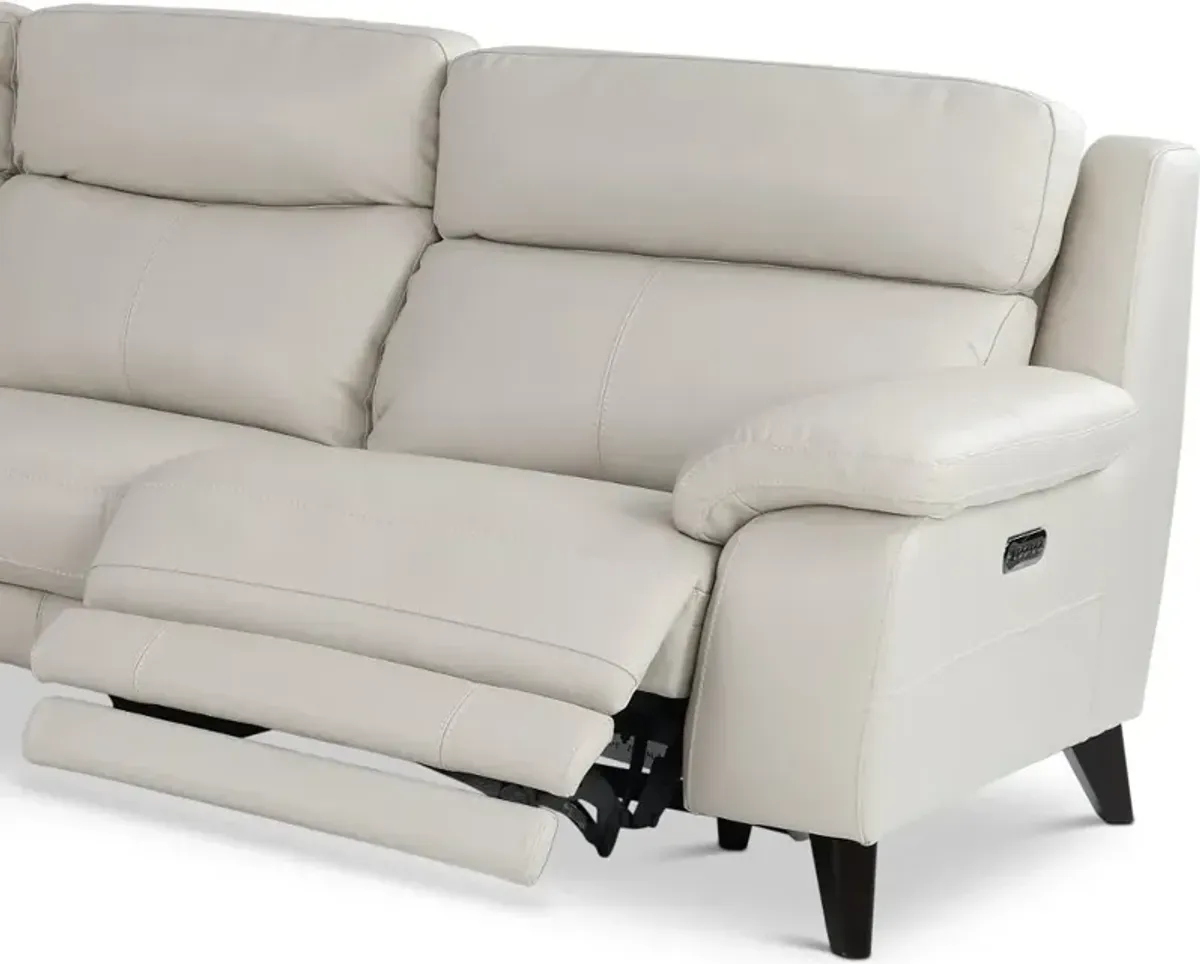 Venice White 5 Piece Power Reclining Sectional