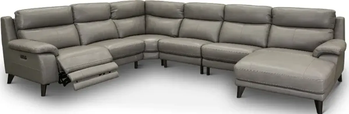 Venice Gray 6 Piece Power Reclining Sectional