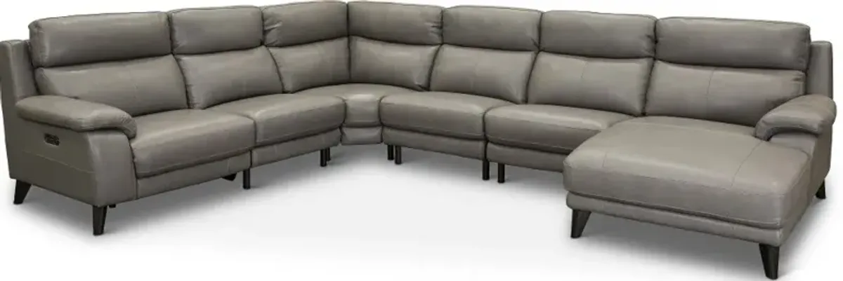 Venice Gray 6 Piece Power Reclining Sectional