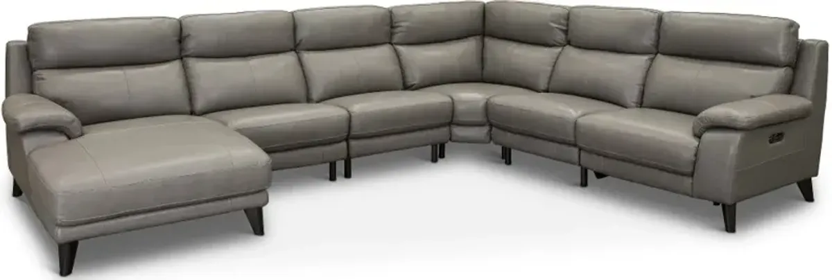 Venice Gray 6 Piece Power Reclining Sectional