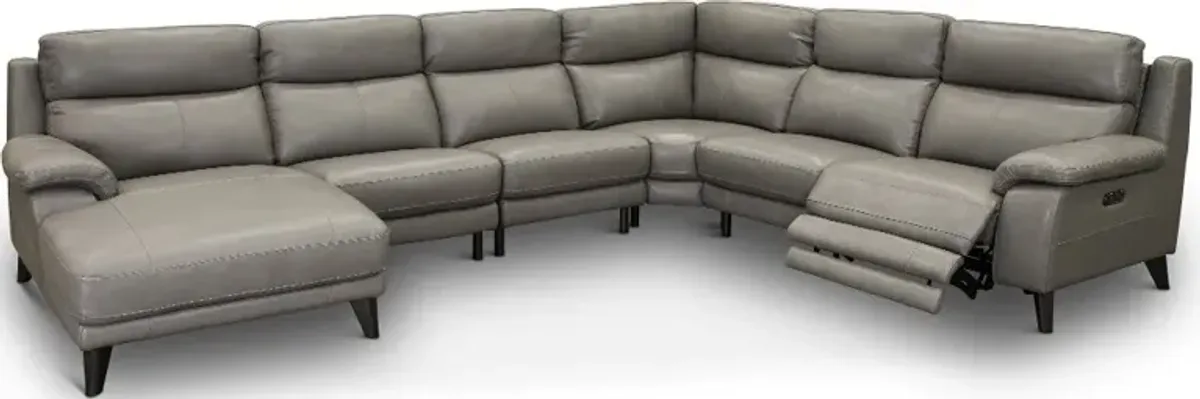 Venice Gray 6 Piece Power Reclining Sectional