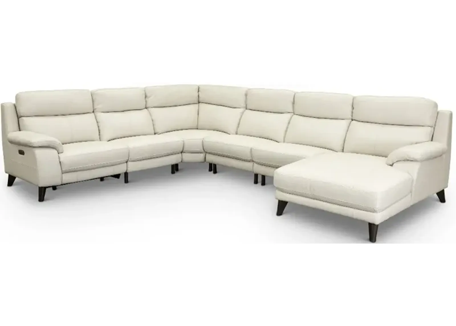 Venice White 6 Piece Power Reclining Sectional