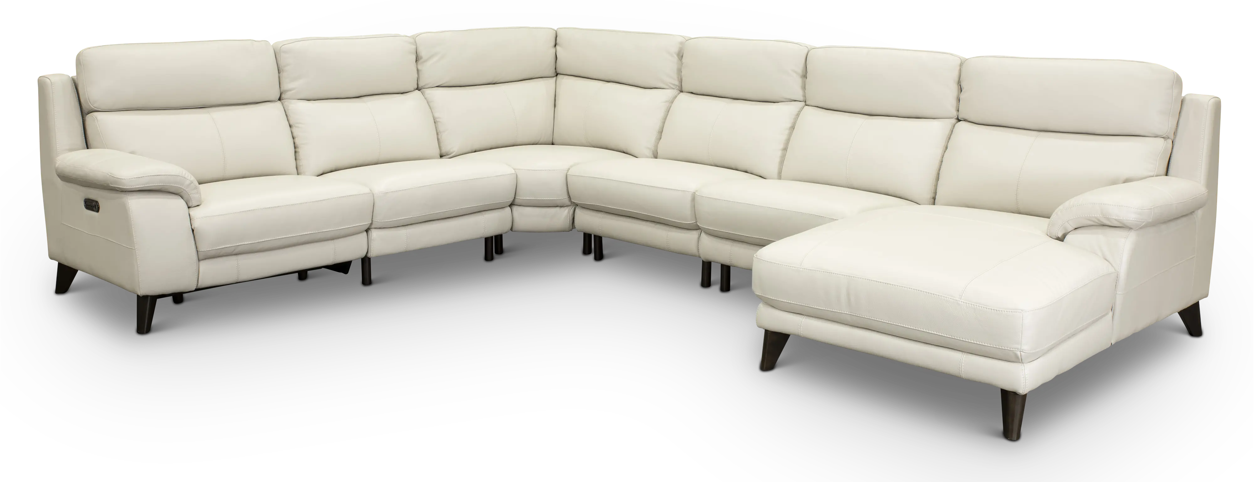 Venice White 6 Piece Power Reclining Sectional