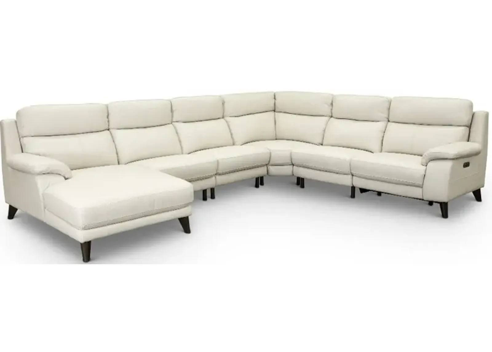 Venice White 6 Piece Power Reclining Sectional