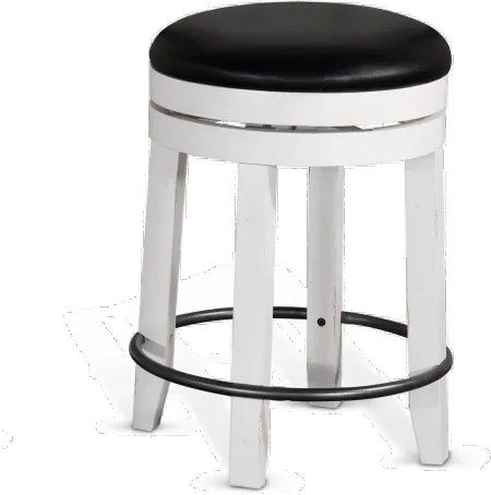 Bourbon County White and Black Swivel Counter Height Stool