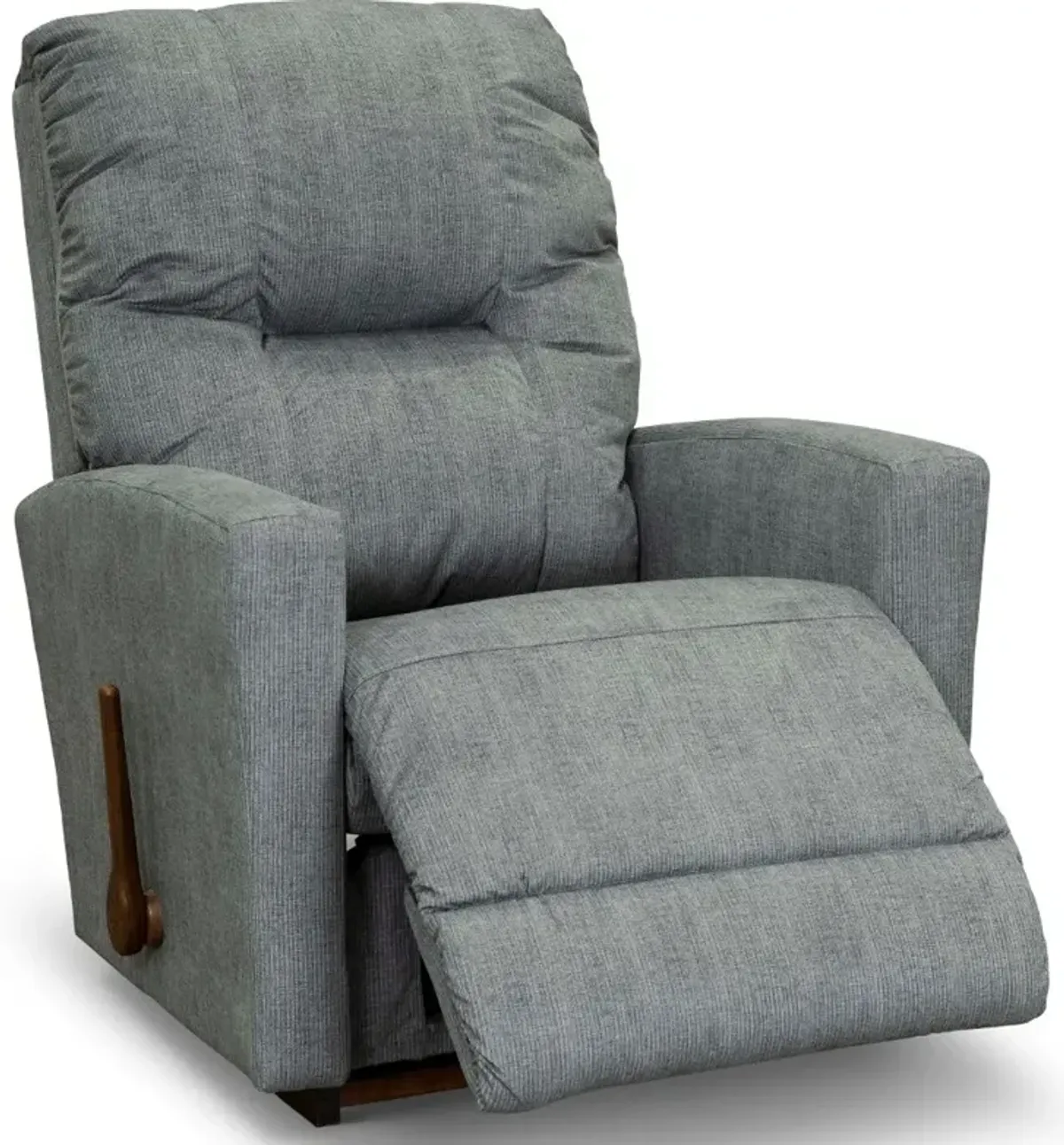 Contemporary Lake Blue Rocker Recliner - Casey