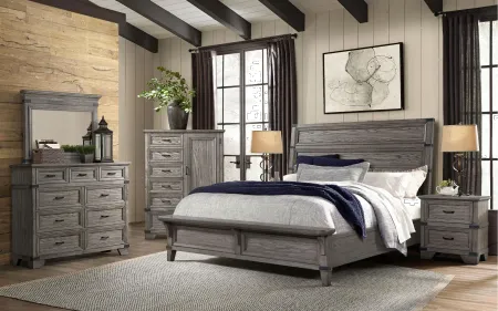 Forge Pewter Gray King Bed