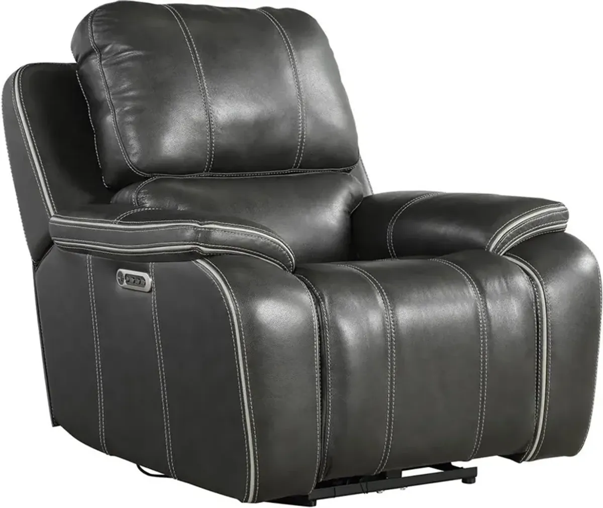 Harry Cyclone Dark Gray Leather-Match Power Recliner