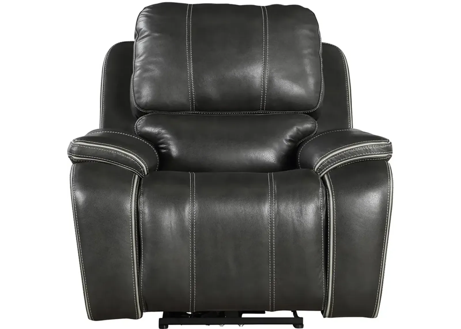 Harry Cyclone Dark Gray Leather-Match Power Recliner