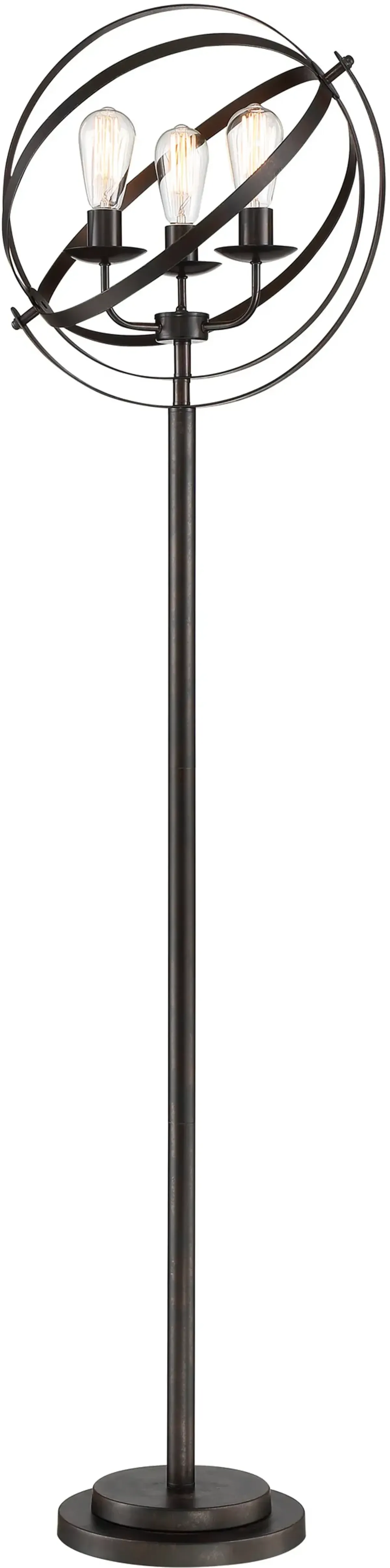 Industrial Open Metal Black Floor Lamp - Orbiton