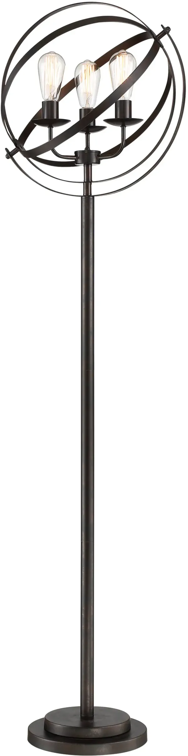 Industrial Open Metal Black Floor Lamp - Orbiton