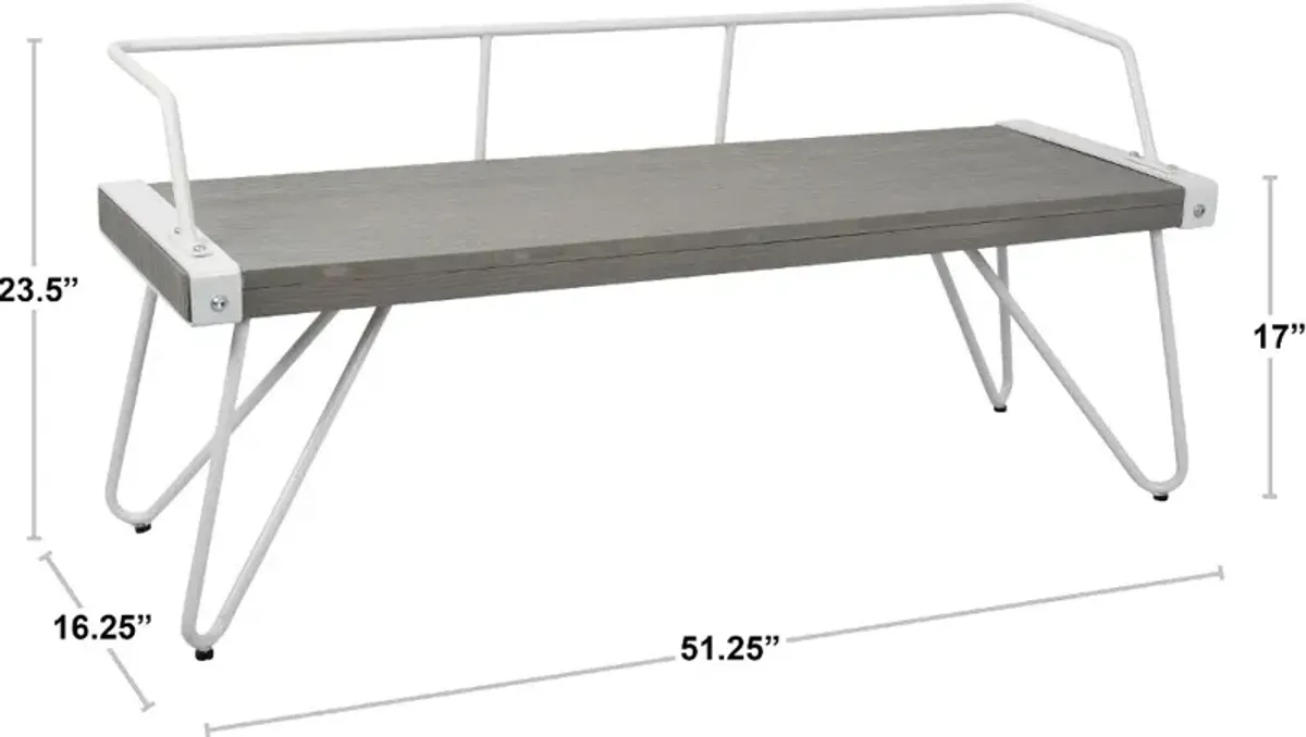 Stefani Industrial Metal and Walnut Wood Bench