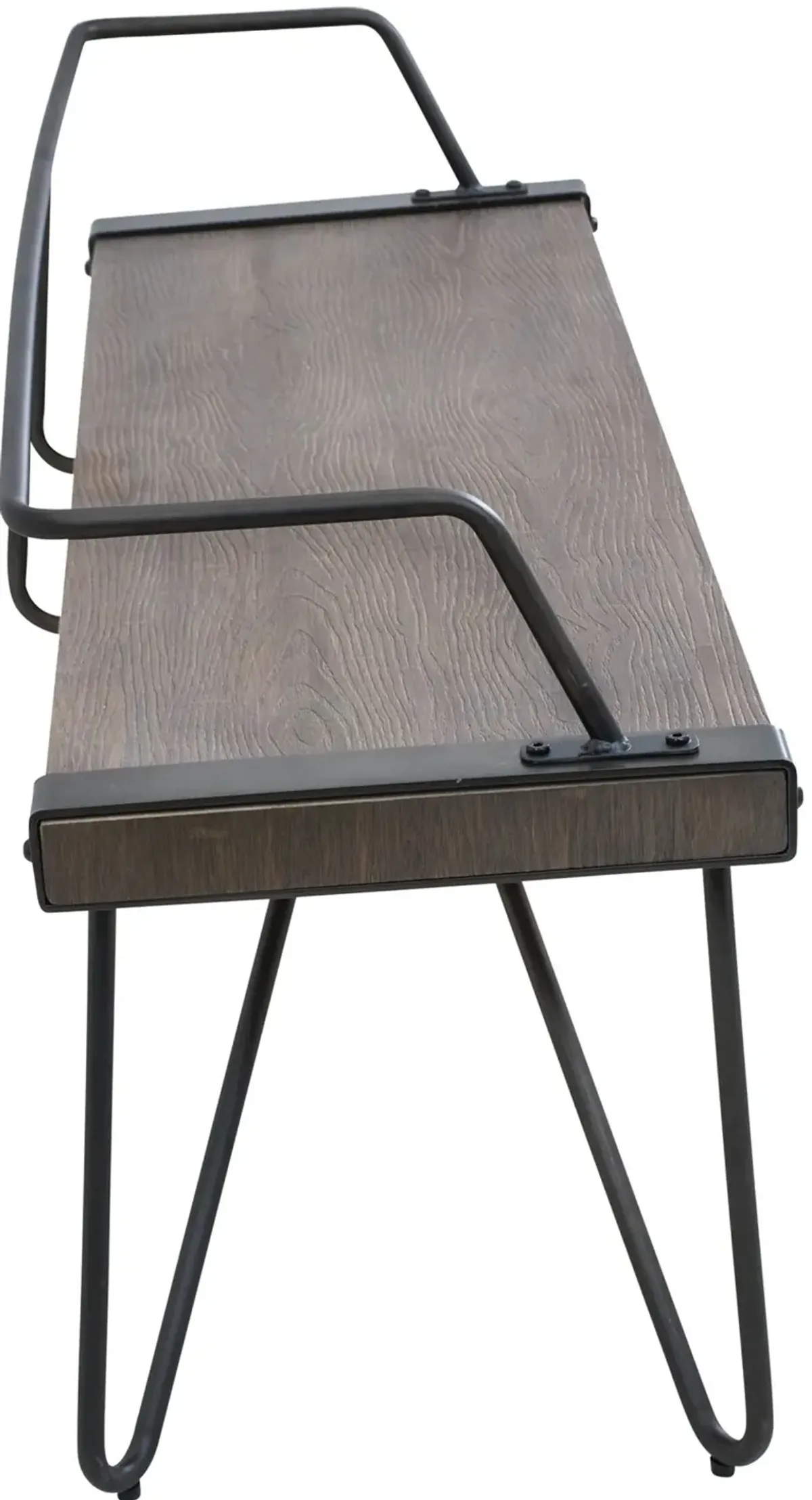 Stefani Industrial Metal and Walnut Wood Bench