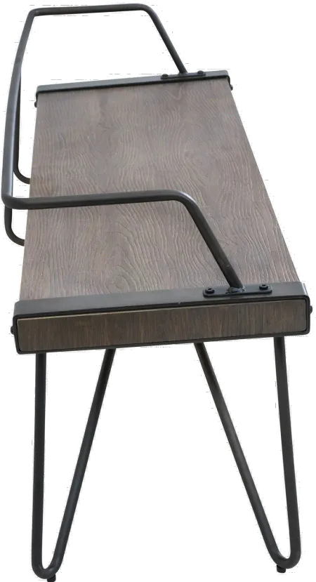Stefani Industrial Metal and Walnut Wood Bench