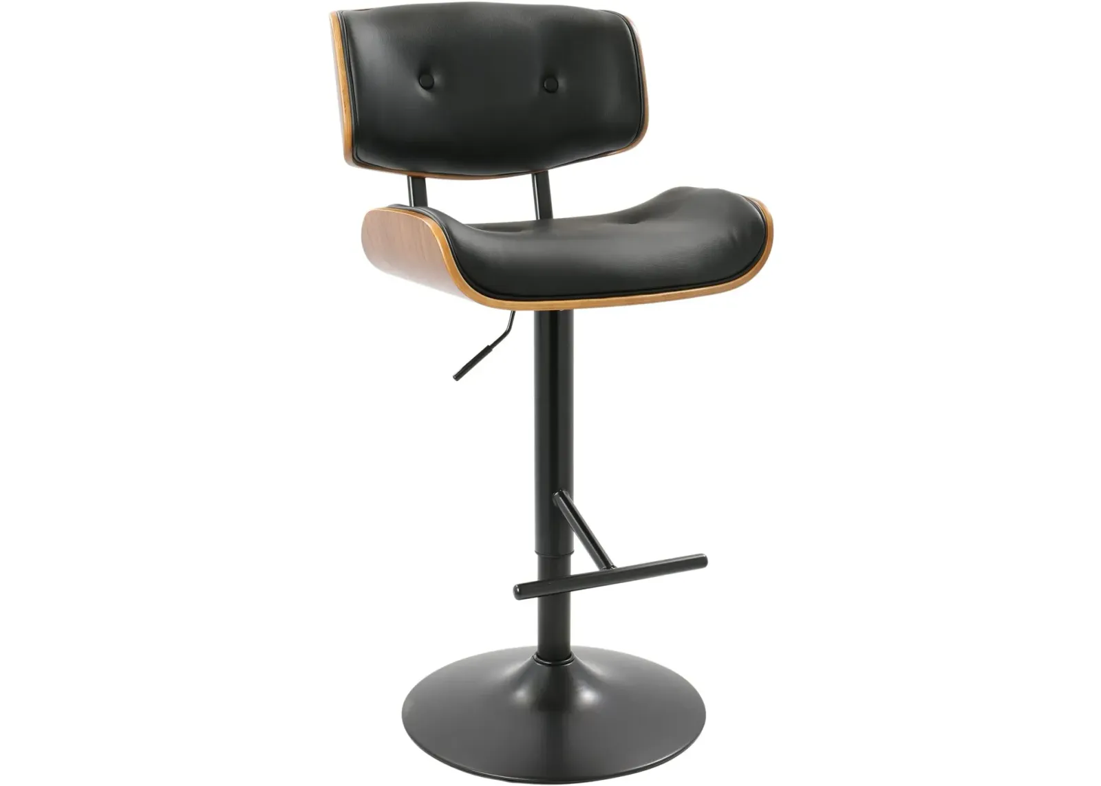 Lombardi Black Adjustable Bar Stool